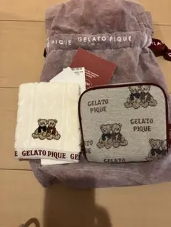 GELATO PIQUE クマ刺繍ポーチとタオルセット