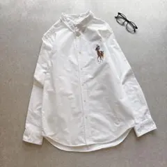 ラルフローレン　オックスフォードボタンダウンシャツ　ビッグポニー刺繍　XL