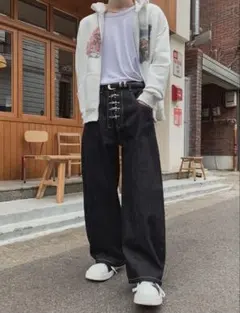 Look Fire Buckle Wide Denim Pantsのサムネイル