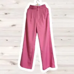 GU❤️ハイウエストカラースラックスパンツ S ピンク系