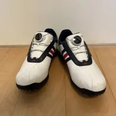 adidas ゴルフシューズ ボアシステム ホワイト/ネイビー/レッド