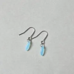 NO.1221 水色チェコダガービーズイヤリング/ピアス