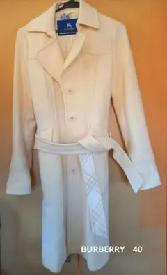 BURBERRY BLUE LABEL オフホワイトアンゴラ混コート 40