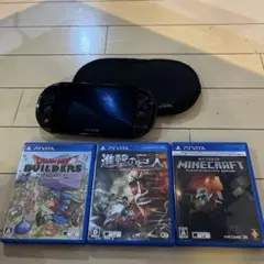 【PS Vita 本体＋ソフト3本セット】※本体・一部ソフト不具合あり