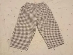 チェックコーデュロイ　ワイドパンツ（裏起毛）2y