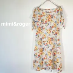 1508【ミミアンドロジャー】花柄　シフォンワンピース　ノースリーブ　日本製