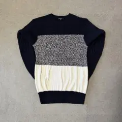 00's 　Vintage　ブロックストライプ　ニットセーター　カジュアルのサムネイル