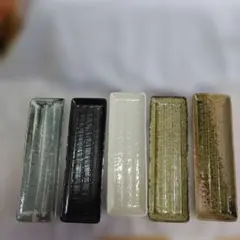 セラミック　陶器?ストライプ皿セットのサムネイル