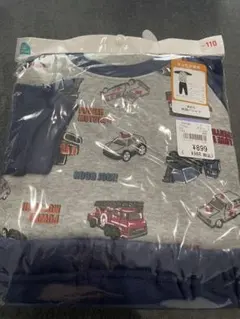 110cm 車プリント 長袖パジャマ