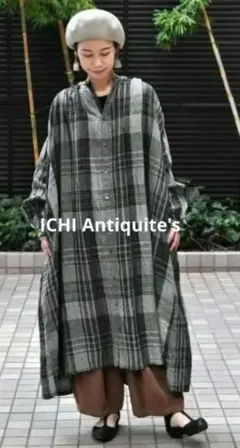 1769　ICHI Antiquite's ランダムリネンチェックワンピースのサムネイル