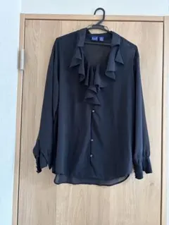 GAP ブラック フリルシャツ 長袖