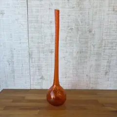 南仏 ビオット 吹きガラス パープル フラワーベース 花瓶 気泡