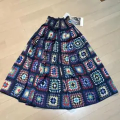 (GO TO HOLLYWOOD )クロシェプリントロングスカート　130 新品
