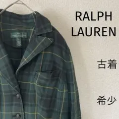 ラルフローレン　テーラードジャケット　ブラックウォッチ　グリーン　チェック　希少