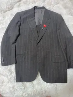 グレー ストライプ テーラードジャケット