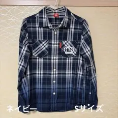 BABYDOLL チェックシャツ 長袖 Sサイズ　ネイビーのサムネイル