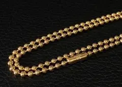 NEW 純金メッキ ボールチェーン ネックレス 60㎝ シルバー925