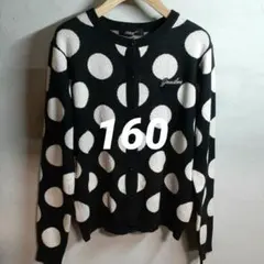【160cm】Jenni love ドット柄カーディガン　黒×白