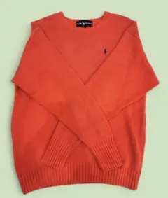 【王道ブランド】Ralph Lauren オレンジ セーター レディース　L