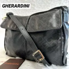 美品✨ゲラルディーニ ショルダーバッグ ソフティ ダブルポケット 黒 ブラック