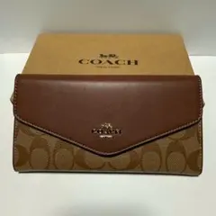 コーチ 長財布 CU161 ブラウン シグネチャー