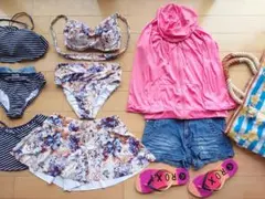 三愛水着楽園 ビキニ 水着 me jane 海バッグ ROXY ビーチサンダル