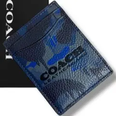 美品　COACH コーチ　迷彩柄 マネークリップ　カード　名刺入れ　カモフラ