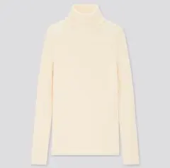 UNIQLO エクストラファイン メリノタートルネックセーター Ｍ オフホワイト