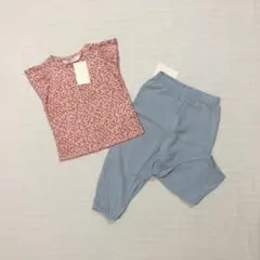 【新品】H&M  花柄トップスジョガーパンツセット　90
