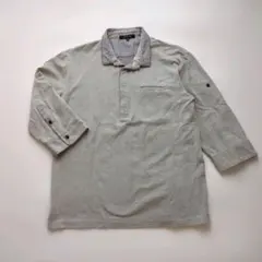 ミシェルクランオム メンズ ポロシャツ 七分袖 グレー L コットン混のサムネイル