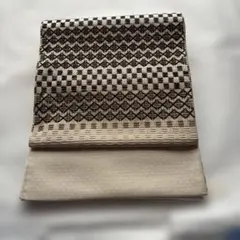 正絹　洒落袋帯 刺繍柄