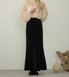 hinari ベロアマーメイドスカート