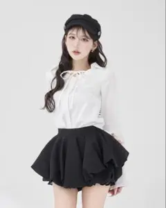 ダーリッチ　レイヤードランダムヘムチェックミニワンピース　ブラウスのみ