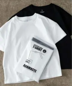 ADAMASTE クルーネックTシャツ 白黒（各1枚）【短丈】Мサイズ