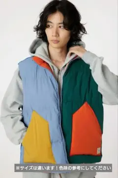 【美品】RODEO CROWNS マルチカラー ダウンベスト M