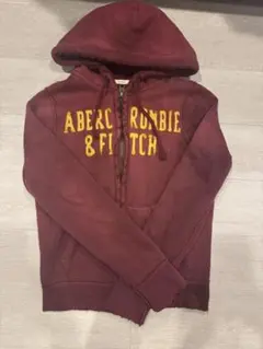A＆F archive short zip Hoodie “burgundy“