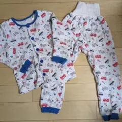 車両プリント パジャマセット　腹巻付き