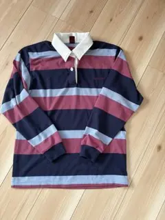 mont-bell ストライプ長袖ポロシャツ