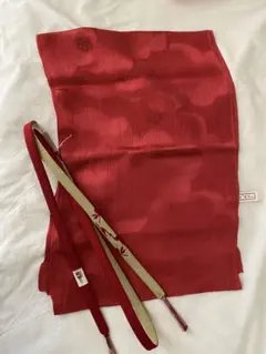 赤花模様 帯揚げと帯締めセット 正絹