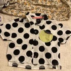 ドット柄半袖シャツ　100