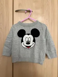 baby gap ミッキー　グレーニット 80