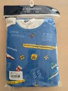 moujonjon 新幹線 長袖キルトパジャマ上下セット120 ブルー　青