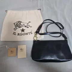 新品未使用★ILBISONTE★レザー ショルダーバッグ★ブラック
