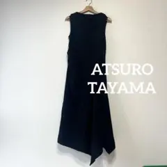 【極美品】A/T アツロウタヤマ アシメトリー ロングワンピース 黒　変形ワンピ