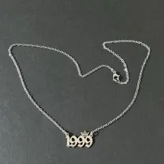 【未使用品】1999年　年号ネックレス　シルバー 王冠　クラウンチャーム