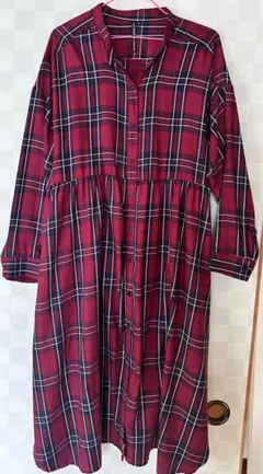 チェック柄 ロングシャツ XL