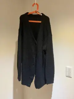 ブラック ざっくりニットカーディガン