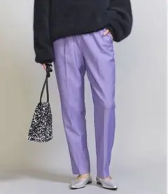 新品 ビューティーアンドユースカルゼドロースト テーパードパンツXS ライラック