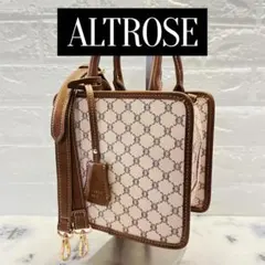 【ALTROSE】アルトローズ スクエアショルダー ハンドバッグ ピンクベージュ