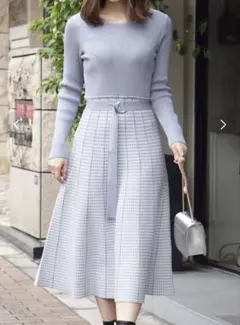 MERCURYDUO （マーキュリーデュオ）ジャガードフレアニットワンピース